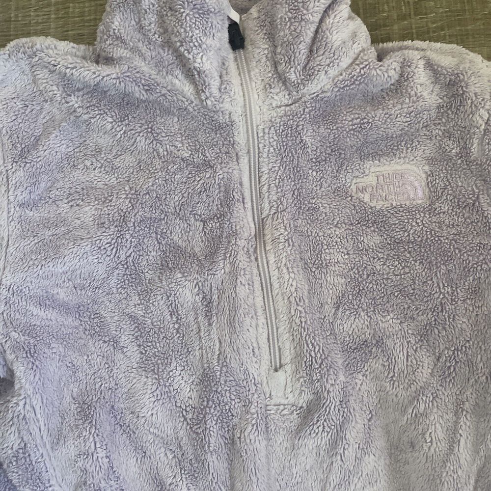 North Face Women's Fleece Jacket Size S Light Purple Quarter Zip